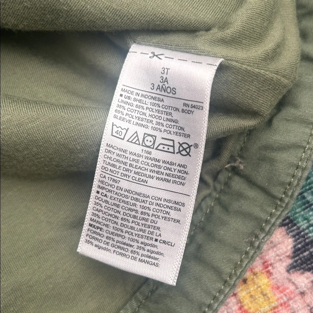 Old Navy Toddler Green Khaki Hooded Jacket, Size 3T